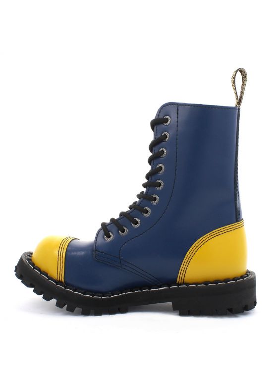 ЧЕРЕВИКИ БЕРЦІ STEEL Сині З ЕЛЕМЕНТАМИ жовтого на 10 дірок 105-106/O/F.YEL-F.BLU замовити online
