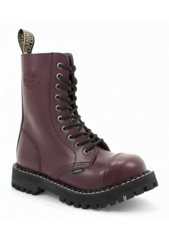 Черевики берці Steel бордові на 10 дірок 105-106/O/F.BUR замовити online