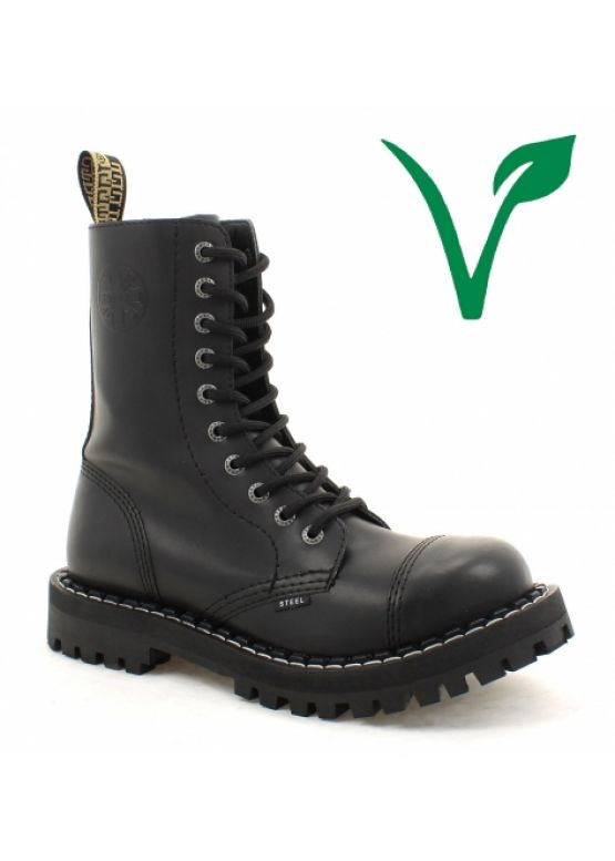 Черевики берці Steel з екошкіри чорні на 10 дірок 105-106/O/400 VEGAN замовити online